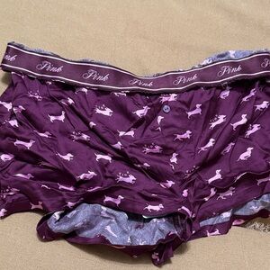 PINK Victoria's Secret Purple and Light Pink Dachshund Print Athletic Shorts